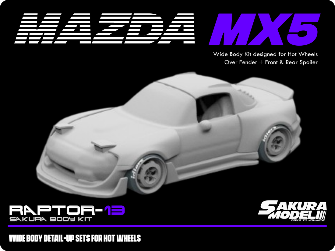 Sakura - Add on Body kit for Hot Wheels 1991 Mazda Miata MX5